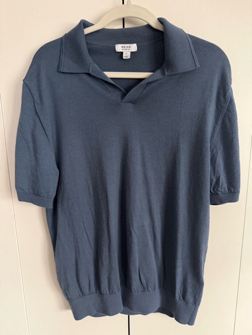 Reiss Men’s Polo Sweater in Slate Blue